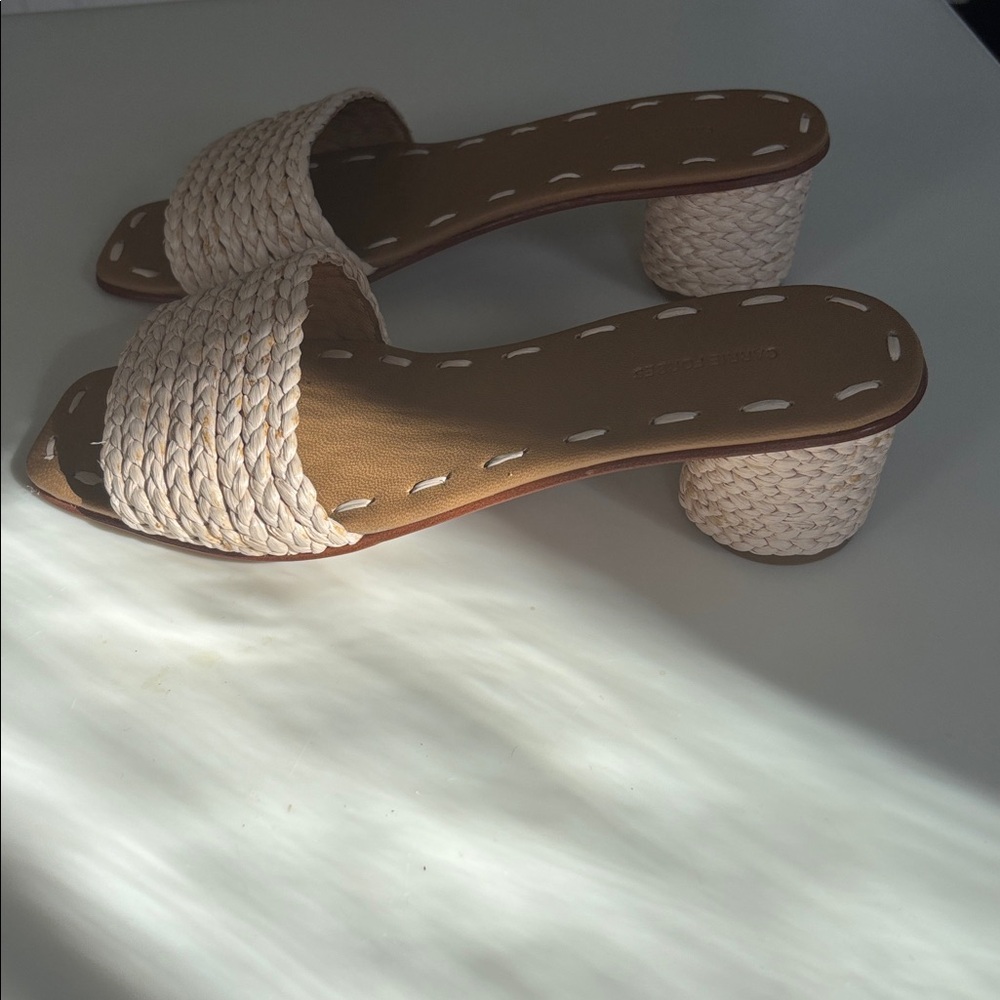 Carrie Forbes vero cuoio Woven Slide Sandals in Natural -